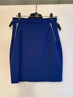 H&M Cobalt Blue Pencil Skirt with Zip Pockets